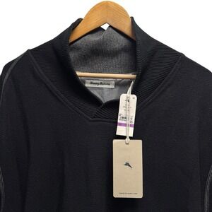 Tommy Bahama NEW Men's Sz XXL Shoreline Shawl Black Cotton Knit Pullover Sweater